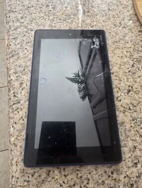 Blue Tablet with Cracked Screen - Unbranded